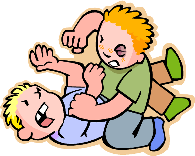 Playful Children Cartoon Fight PNG