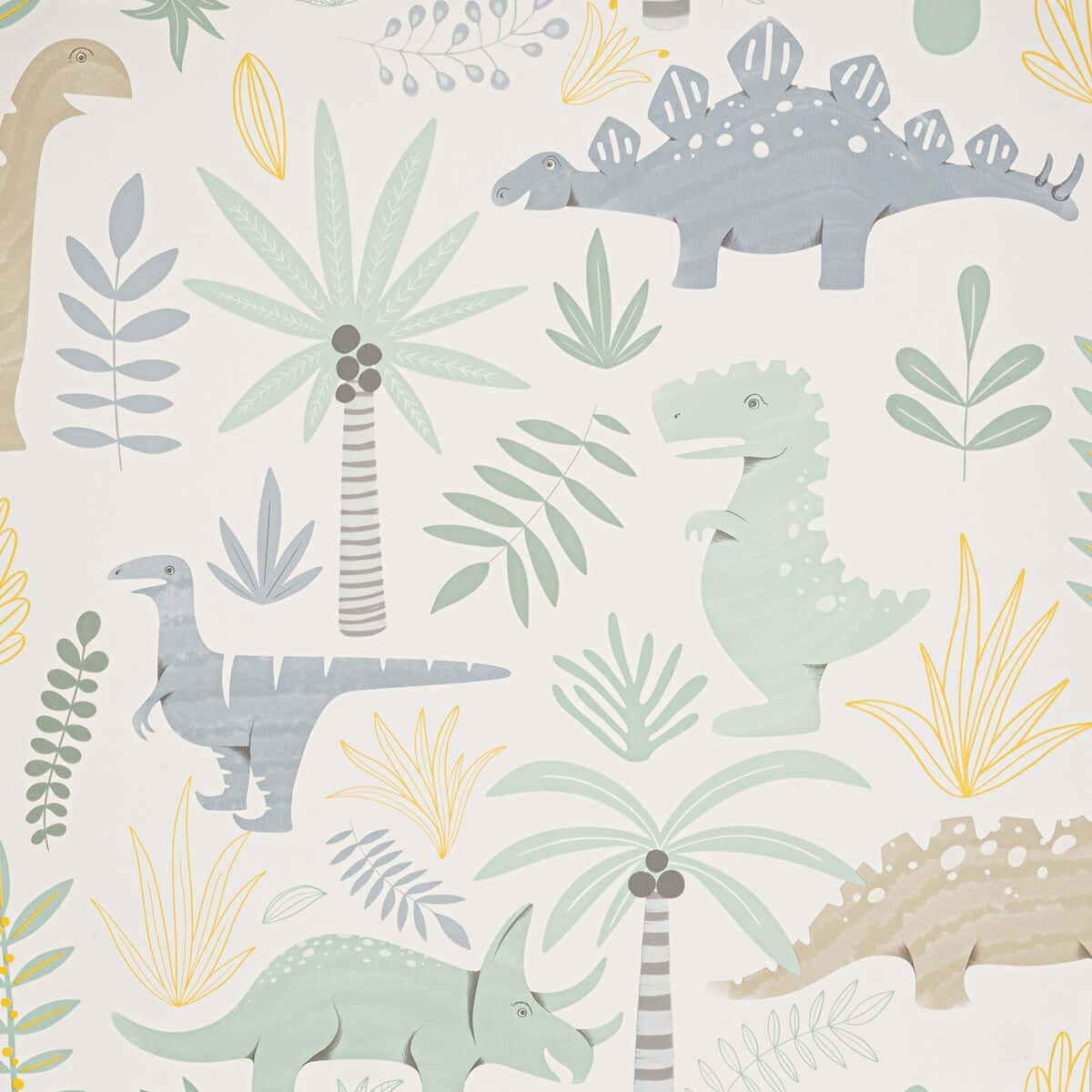 Playful Dinosaur Pattern Wallpaper Wallpaper