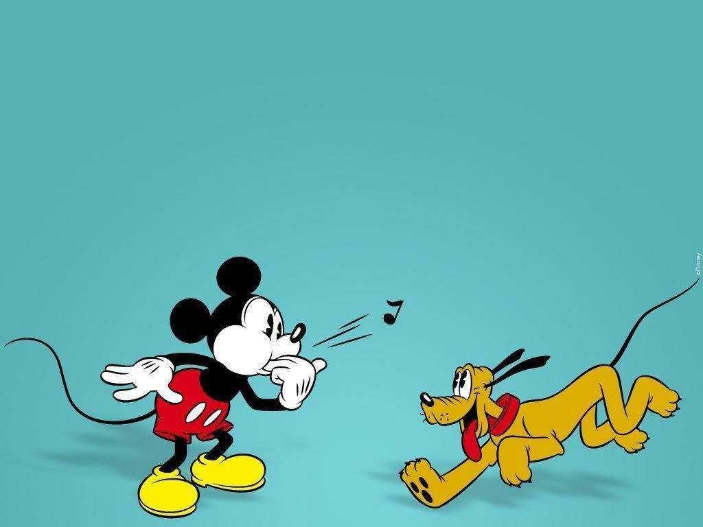Legende Disney Pluto Og Mickey Wallpaper