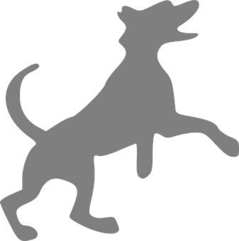 Playful Dog Silhouette PNG