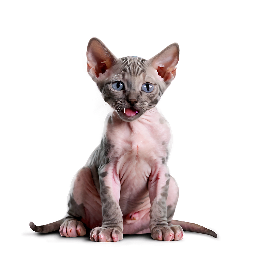 Playful Hairless Kitten Png 06252024 PNG