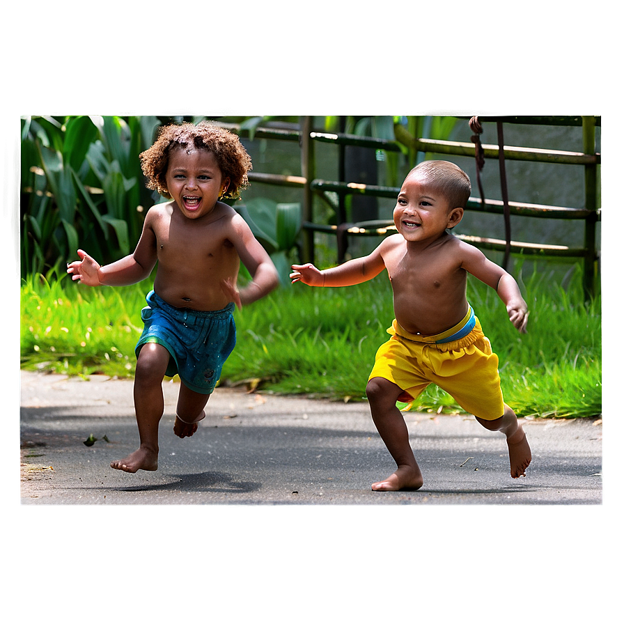 Playful Kids Chasing Png 06132024 PNG