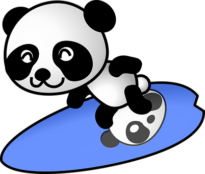 Playful Panda Cartoon PNG