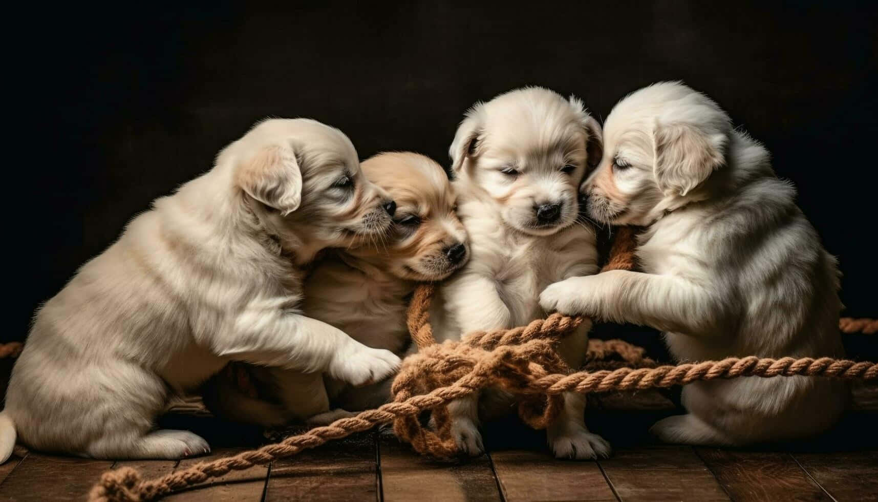 Playful Puppy Huddle.jpg Wallpaper