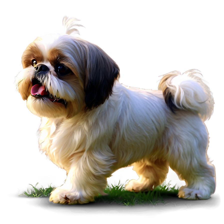 Playful Shih Tzu In Yard Png 1 PNG