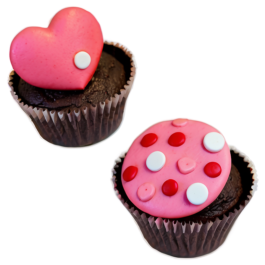 Playful Valentine's Day Cupcakes Png 06202024 PNG