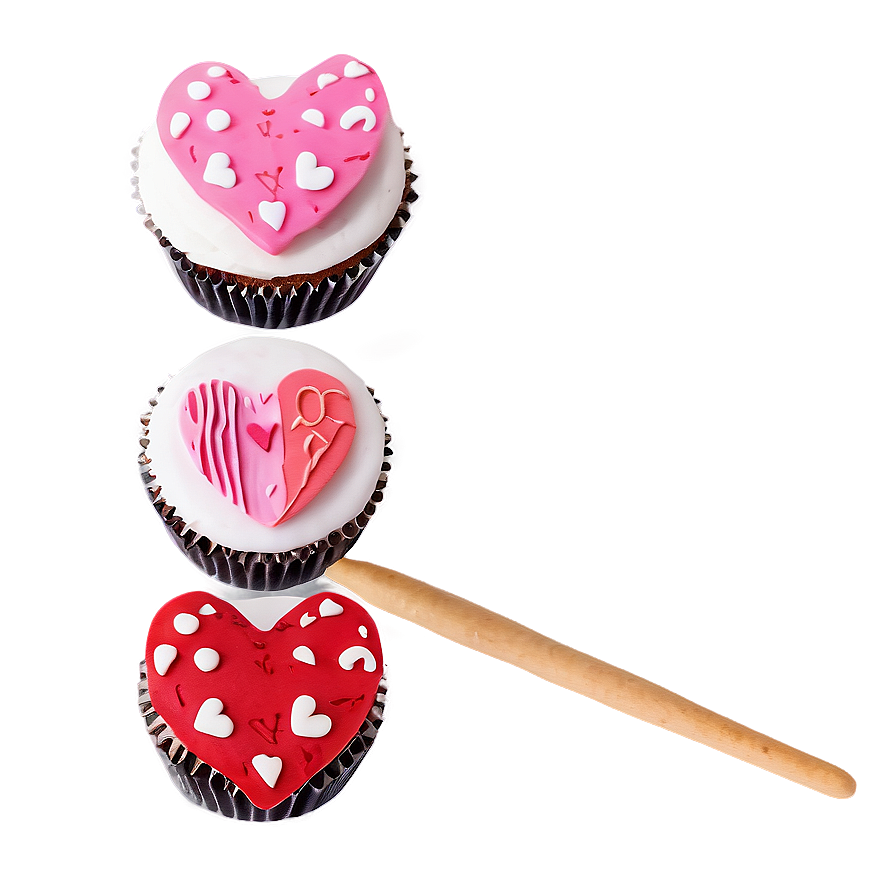 Playful Valentine's Day Cupcakes Png Wsm PNG