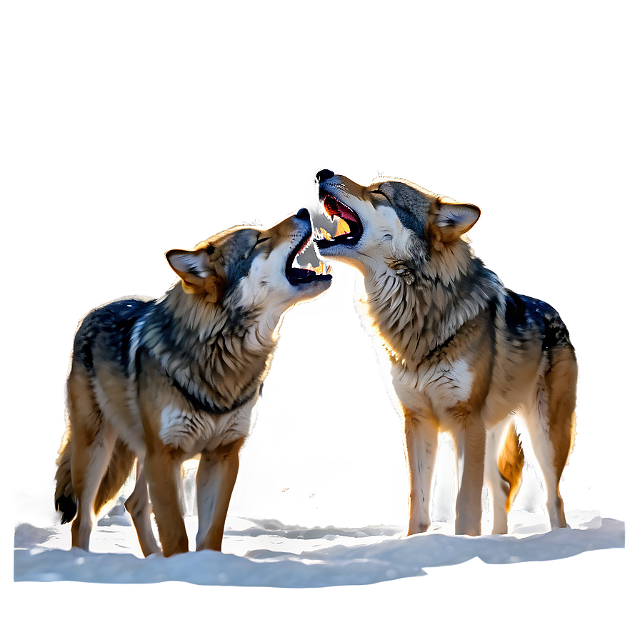 Playful Wolves In Snow Png 06242024 PNG