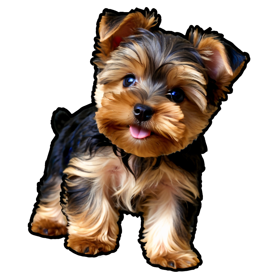 Playful Yorkie Puppy Png 06242024 PNG