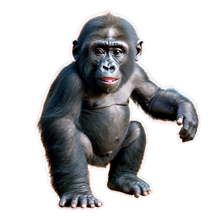 Download Playful Young Gorilla Png Qbs64 | Wallpapers.com