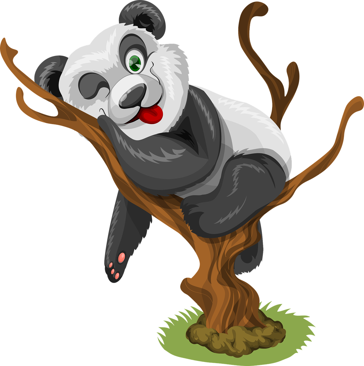 Playful_ Panda_ Cartoon_ Vector PNG