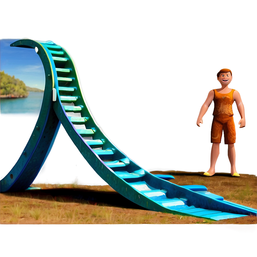 Playground Slide By Water PNG