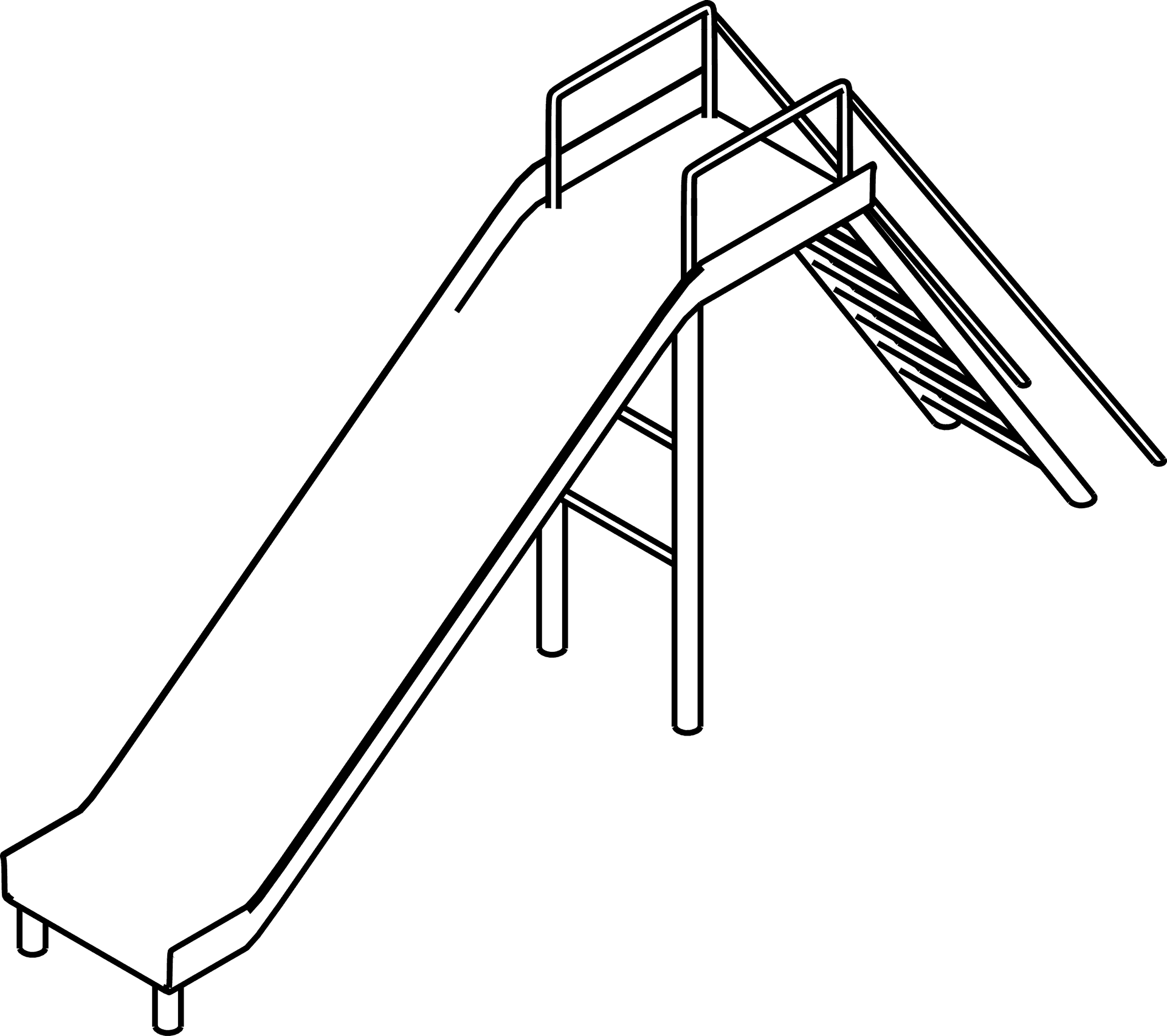 Playground Slide Line Drawing PNG