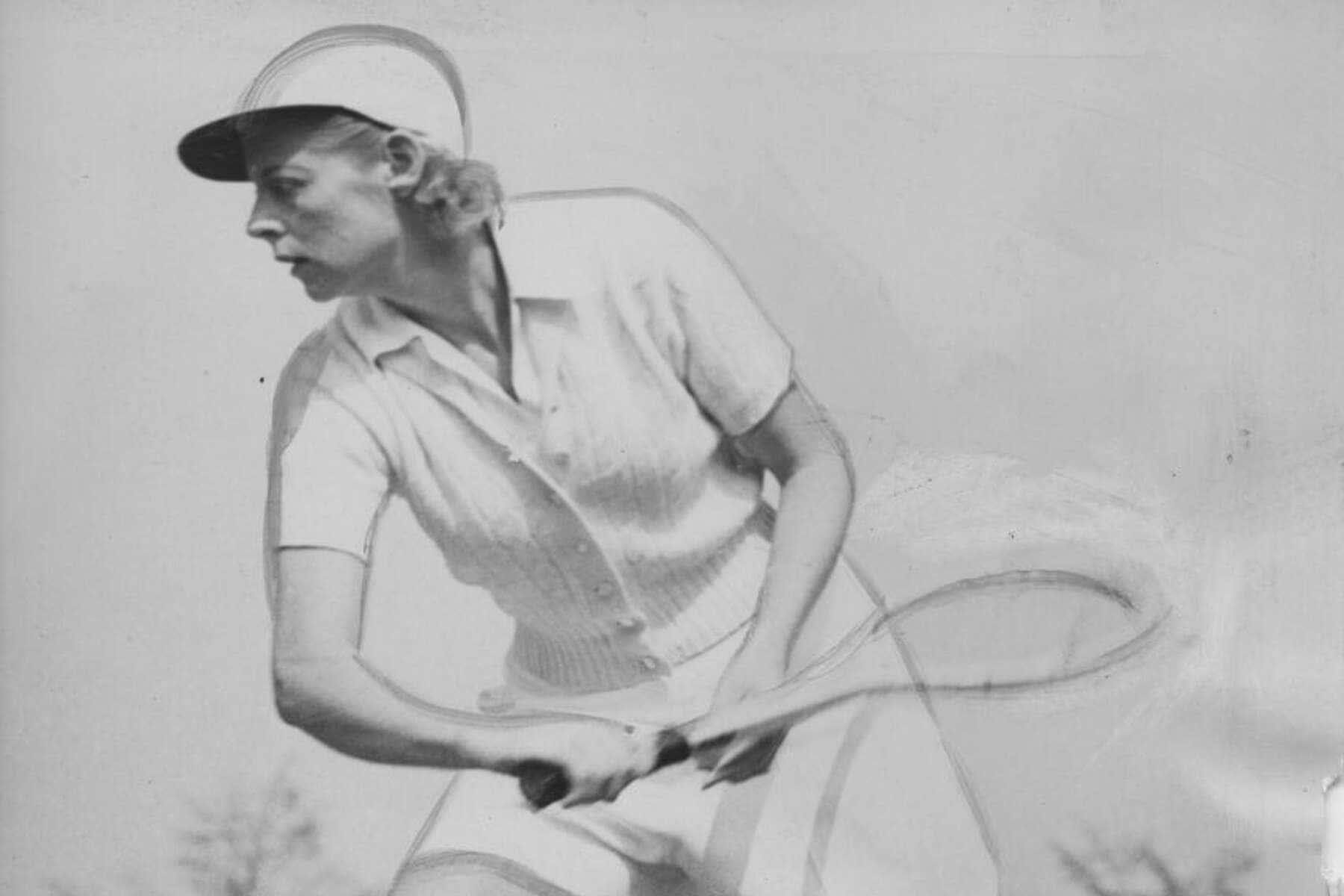 Spielender Us-amerikanischen Tennisspielerin Alice Marble. Wallpaper