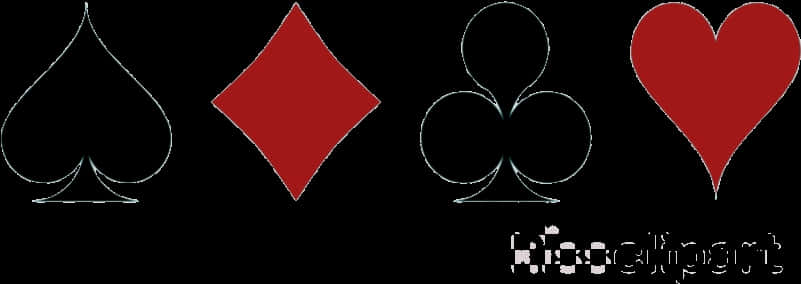 Playing Card Suits Black Red PNG