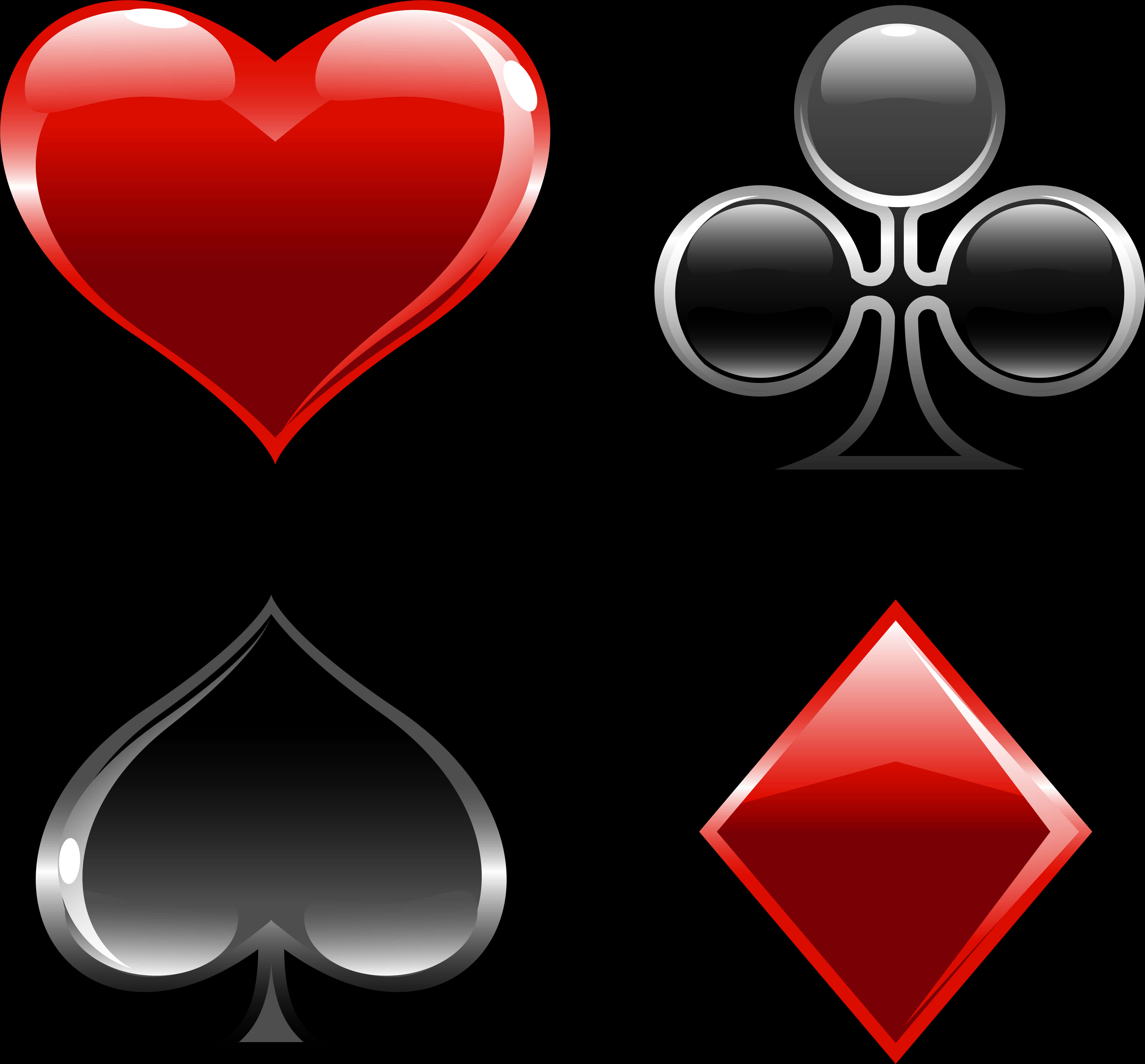 Playing Card Suits Icons PNG