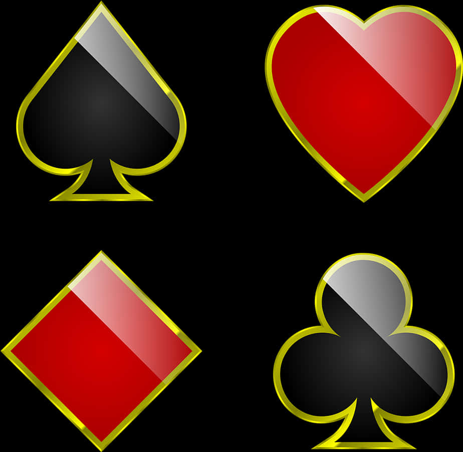 Playing Card Suits Vector Illustration PNG