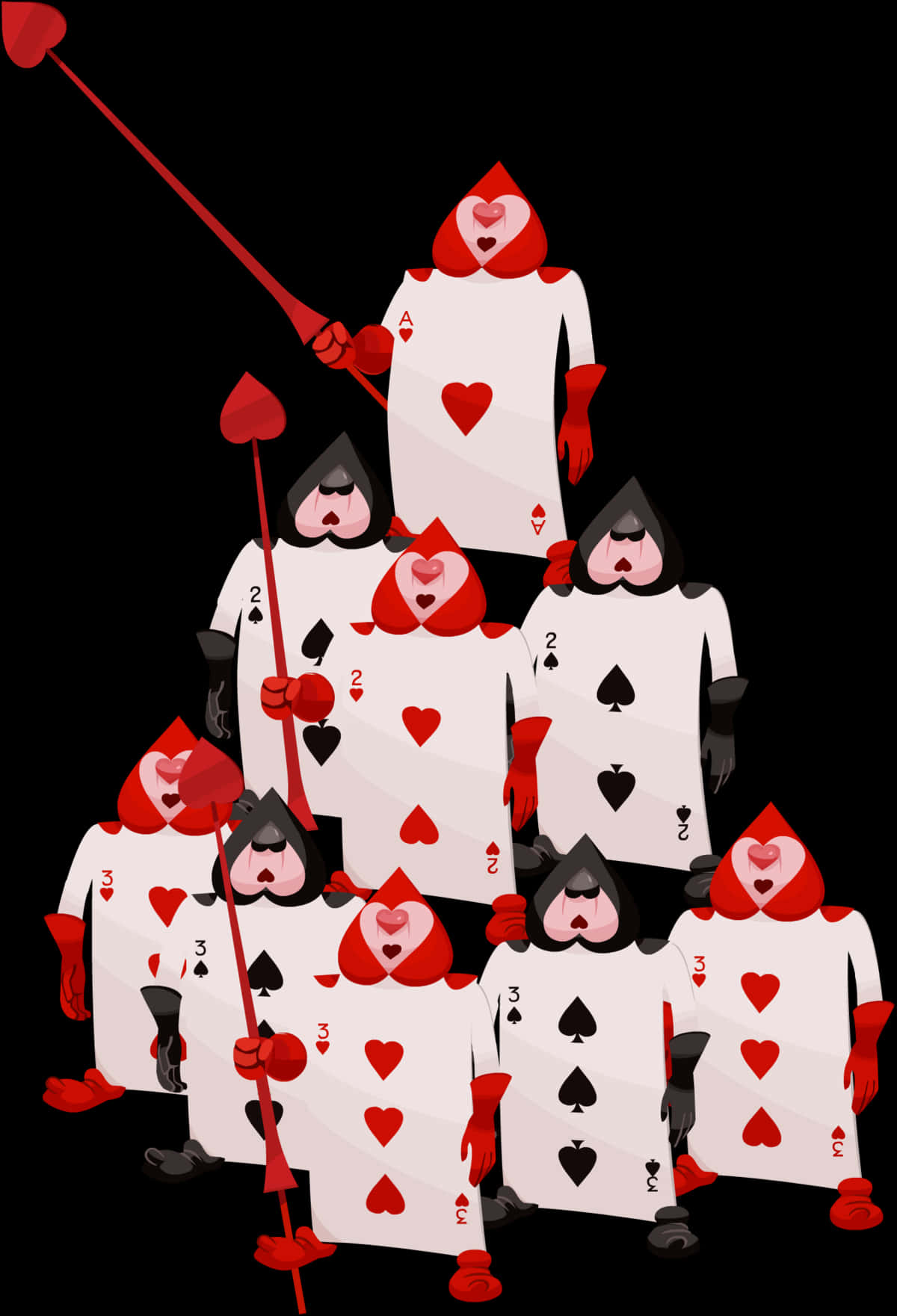 Playing Cards Human Tower PNG