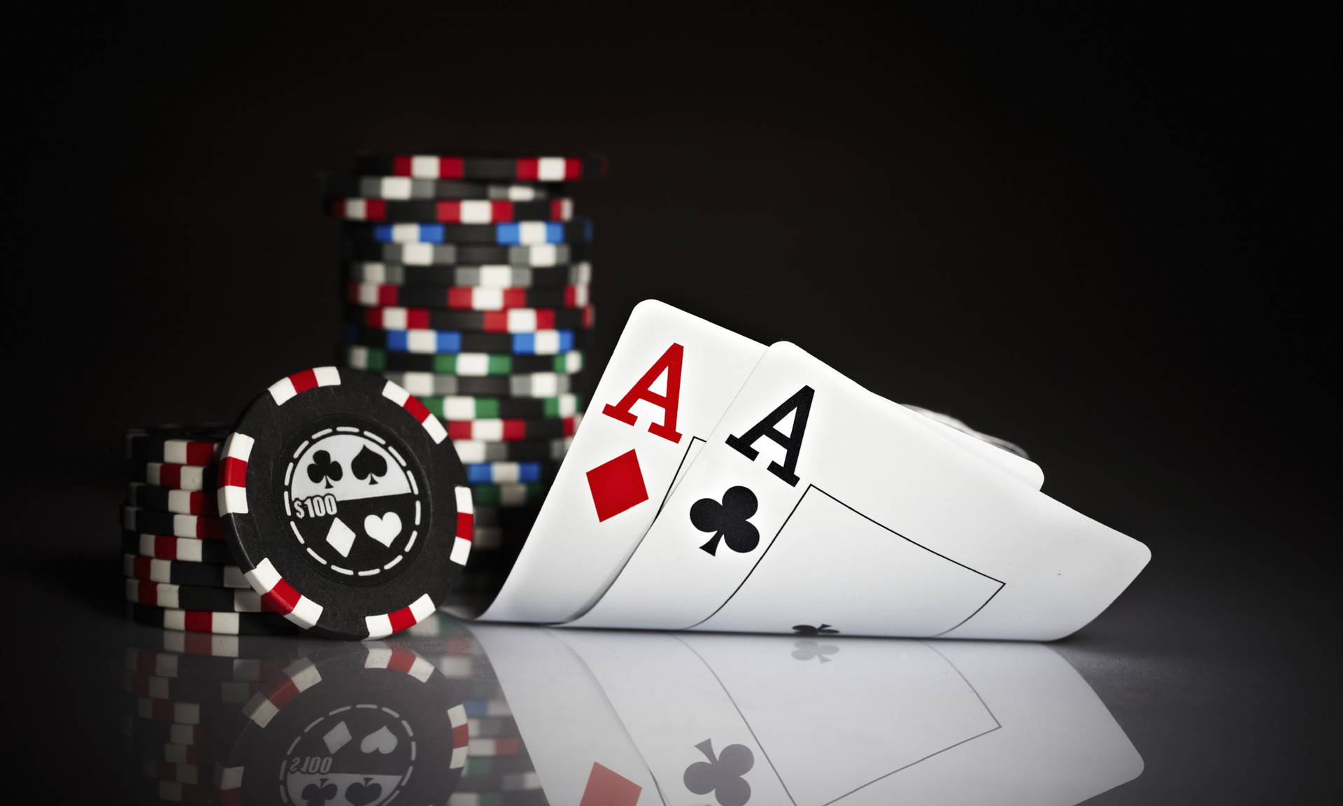 Intense Game Night - Deck of Cards with Poker Chips Wallpaper