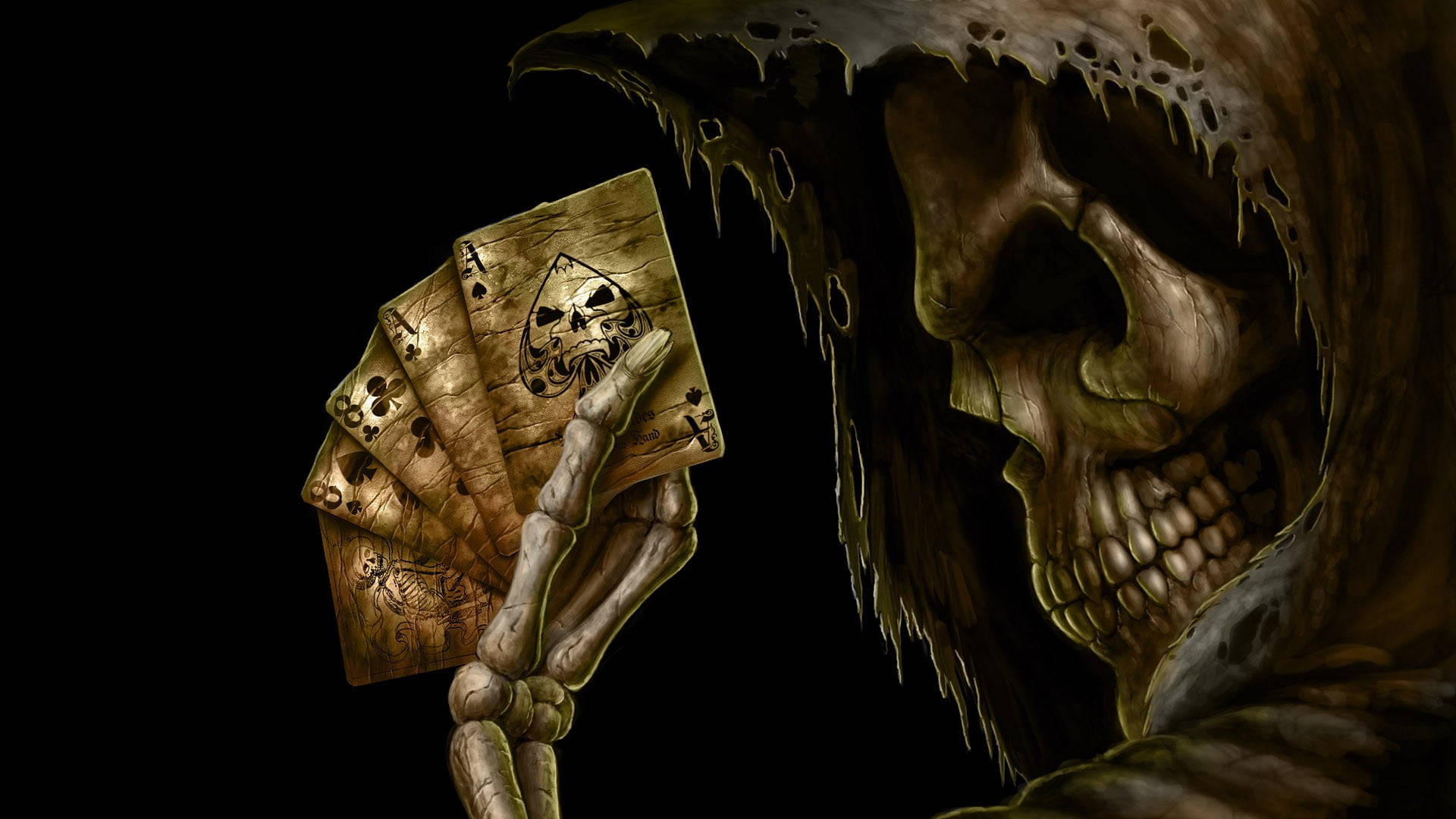 Playing Cards Skeleton Desktop Wallpaper