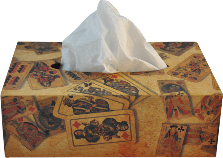 Playing Cards Tissue Box Design PNG