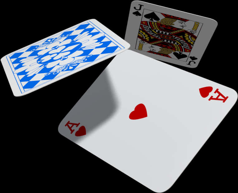 Playing Cardson Black Background PNG