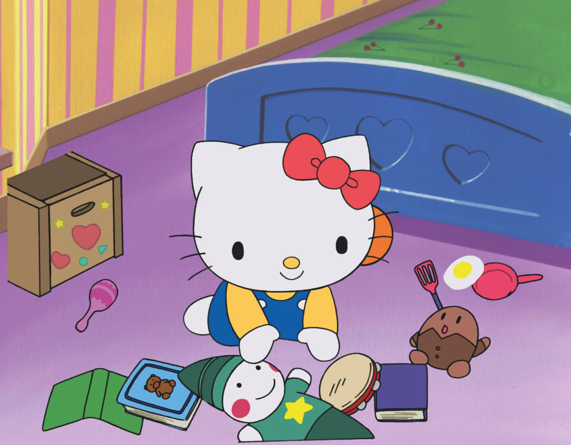 Playing Cartoon Hello Kitty PFP Wallpaper