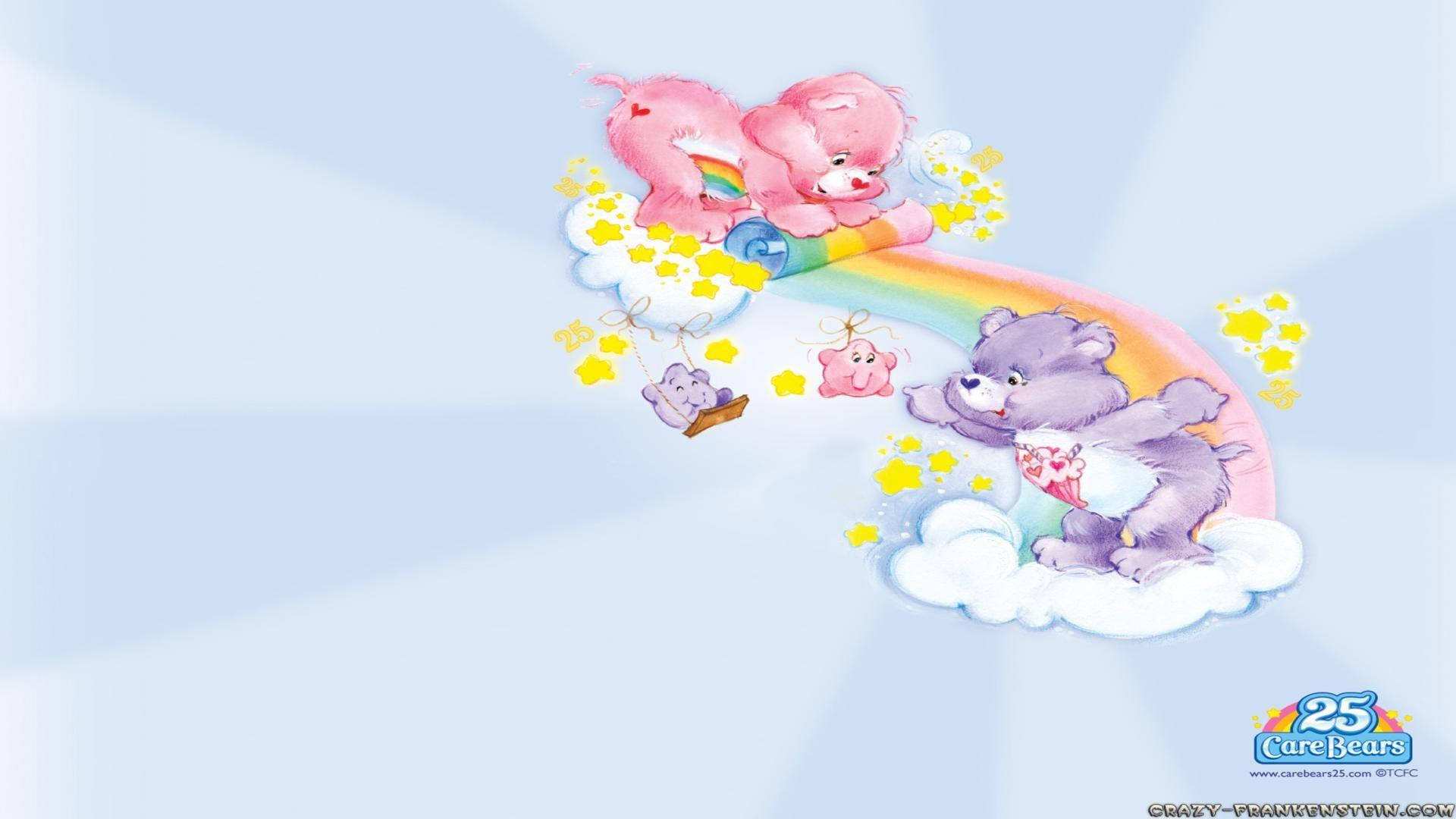 Playing Cute Care Bears Background