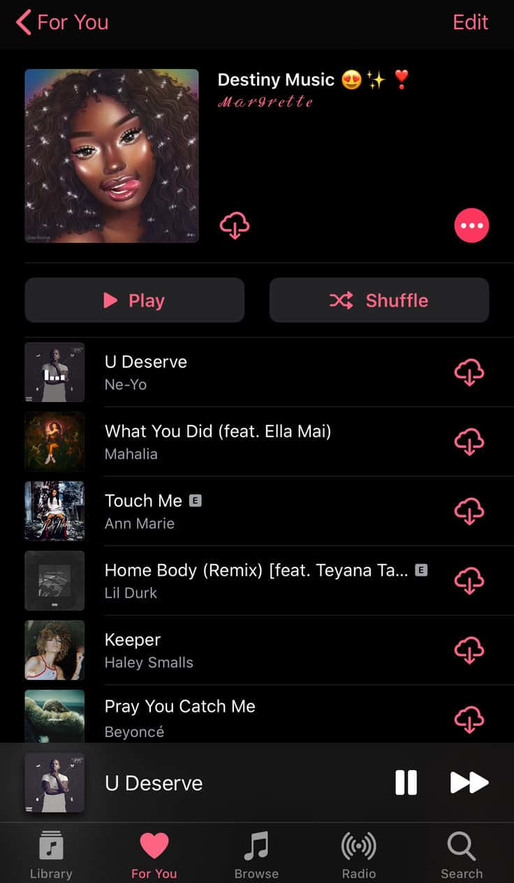 A Music Player With A Playlist And A Playlist
