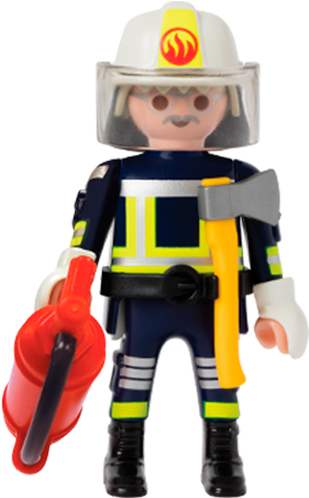 Playmobil Firefighter Figure With Axeand Extinguisher PNG
