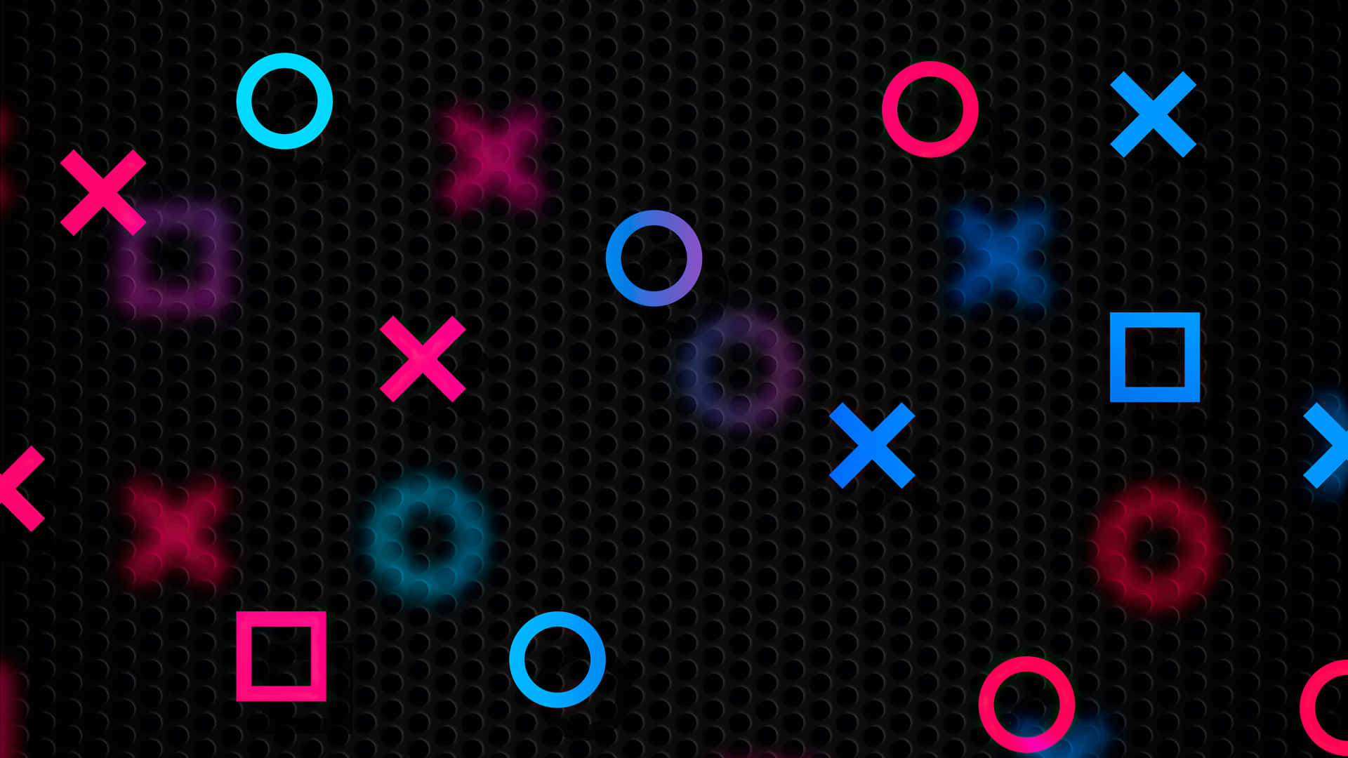 A Black Background With Colorful X's And O's Wallpaper
