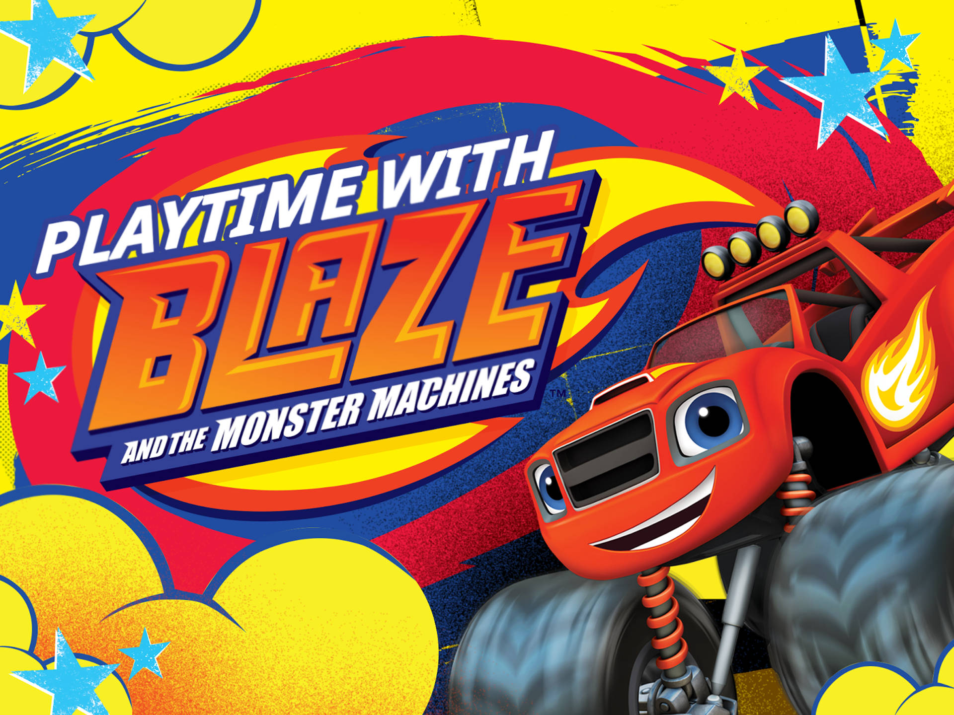 Playtime Blaze Og De Monstermaskiner Vægtapet Wallpaper