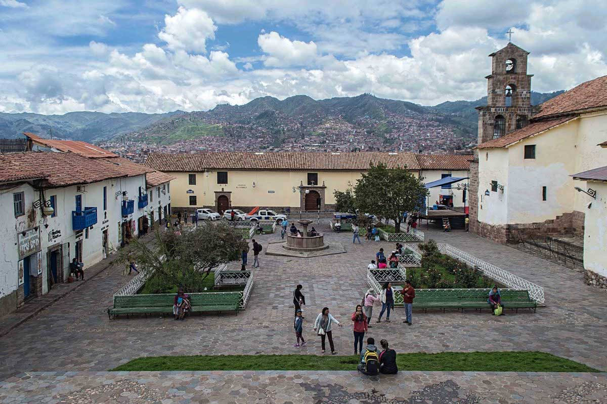 Plaza San Blas In Cusco Peru Wallpaper
