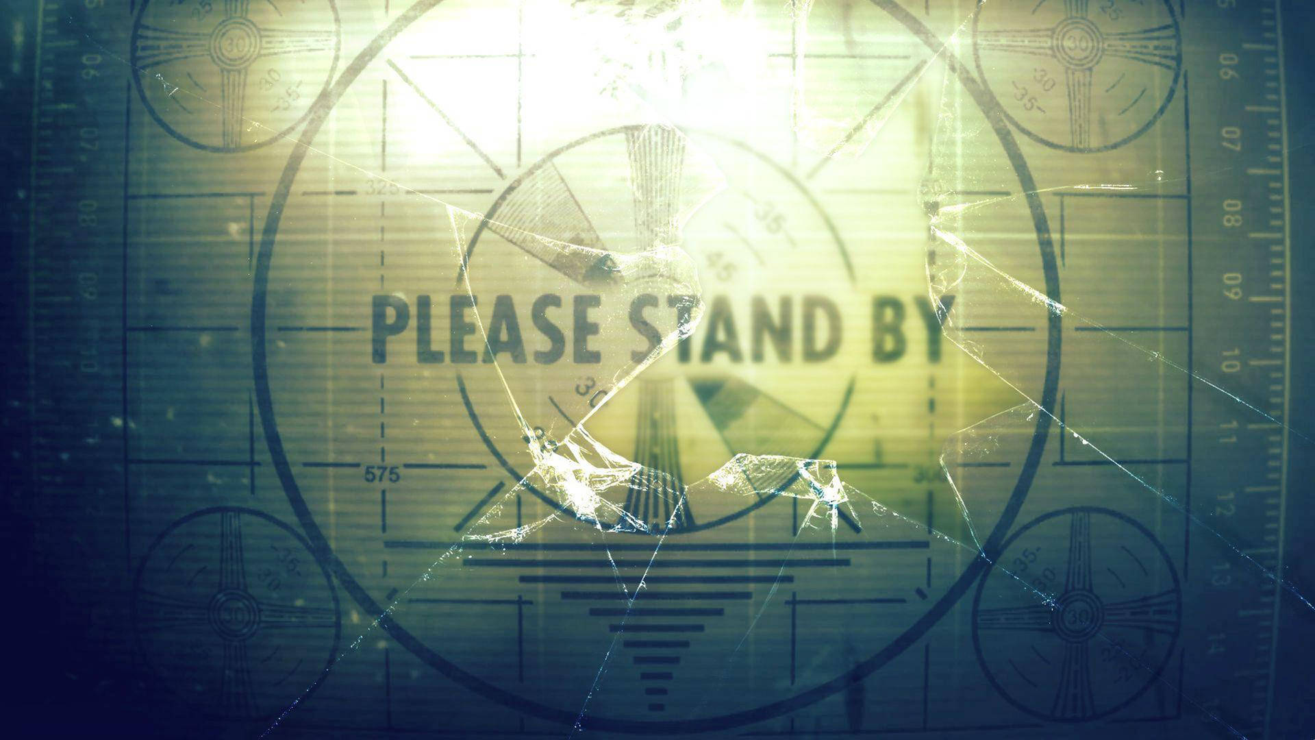 Please Stand By Cracked Glass Wallpaper