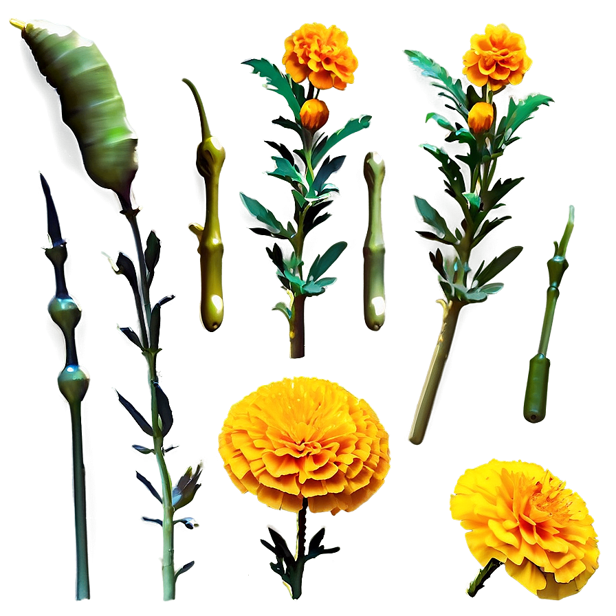 Pleasing Marigold Art Png Crl56 PNG