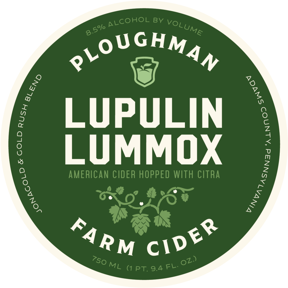 Ploughman Lupulin Lummox Cider Label PNG