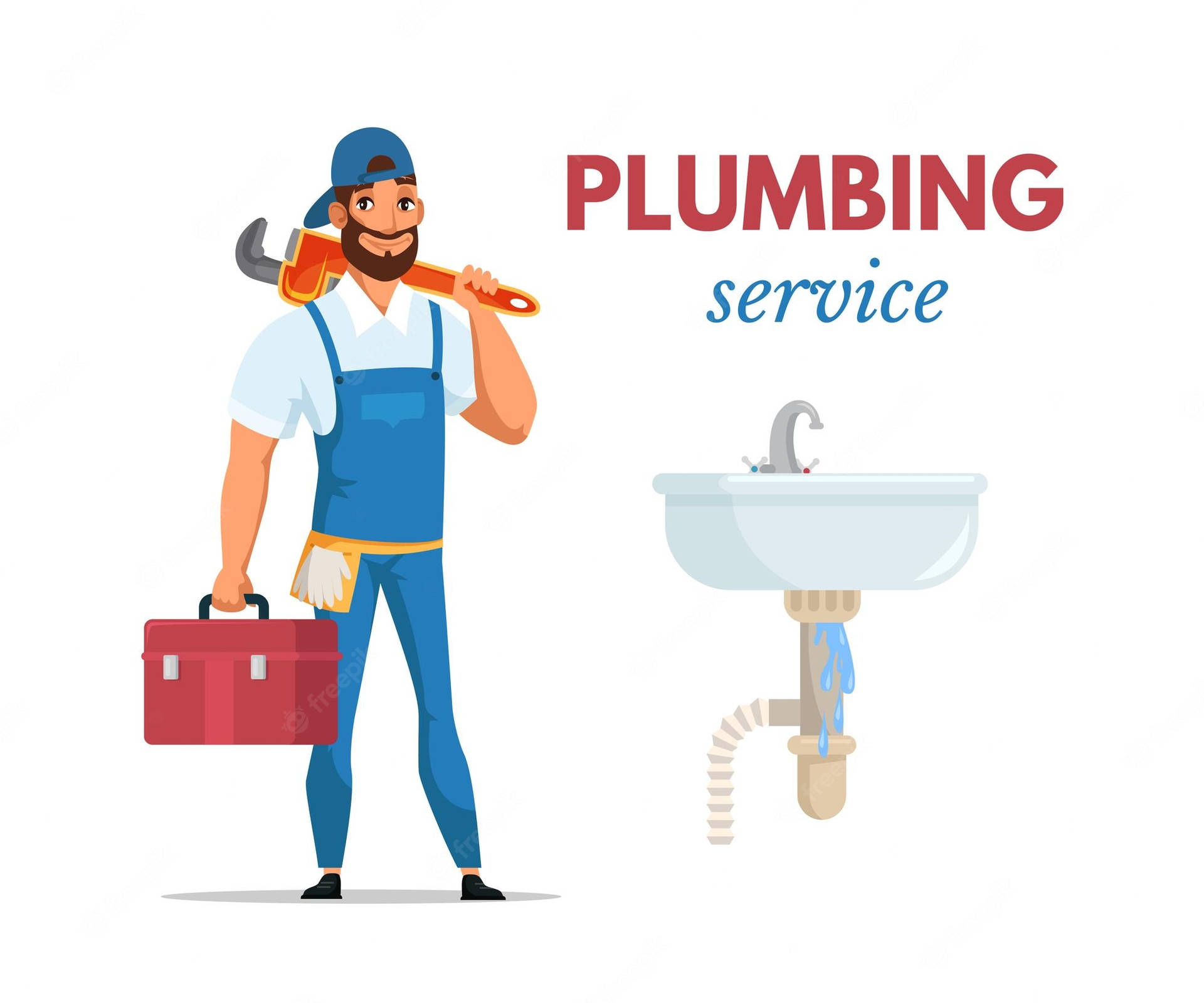 Plumber Vector Art Plumbing Service Wallpaper