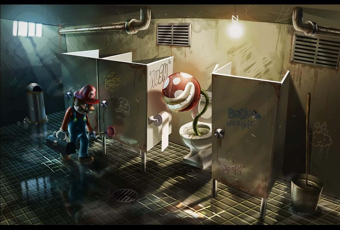 Mario Bros - Bathroom Wallpaper