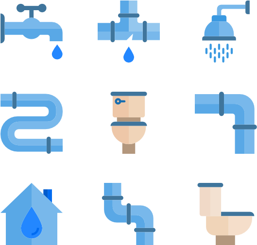 Plumbing Icons Set PNG