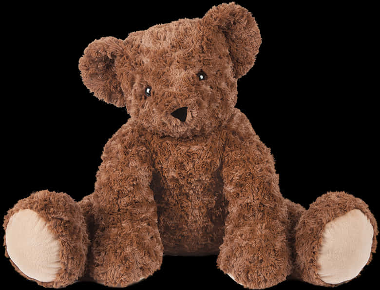 Plush Brown Teddy Bear Black Background PNG