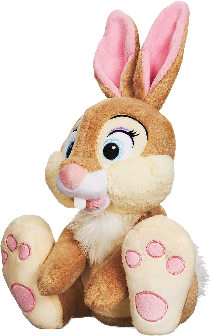 Plush Bunny Toy Sitting Pose PNG
