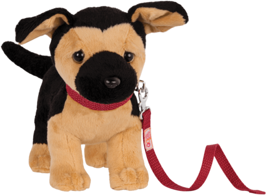 Plush German Shepherd Puppy With Leash PNG