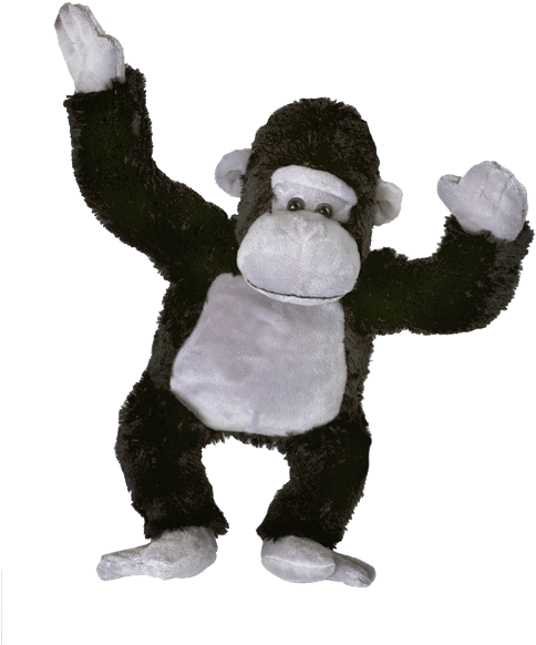 Plush Gorilla Toy Waving PNG
