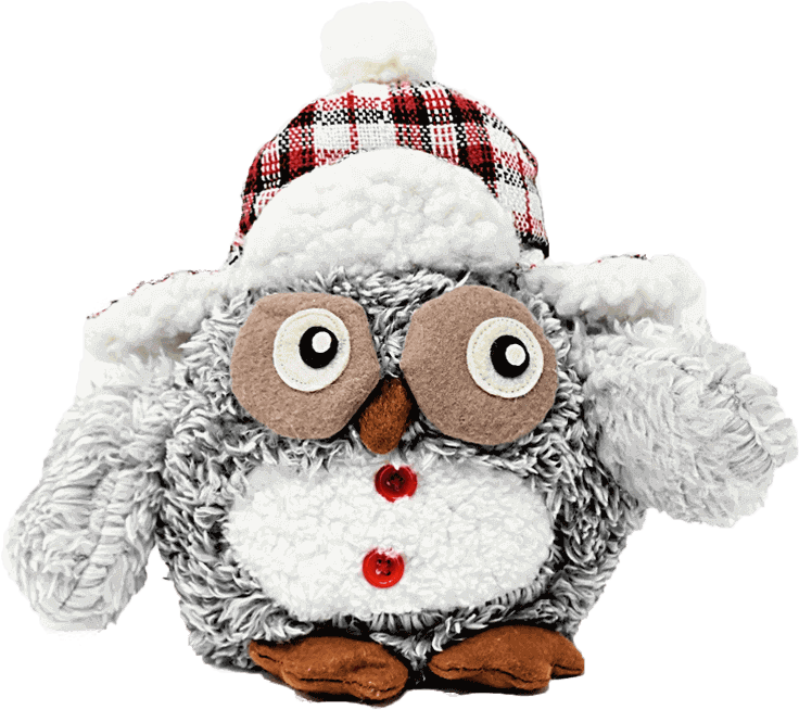 Plush Owl Winter Hat PNG