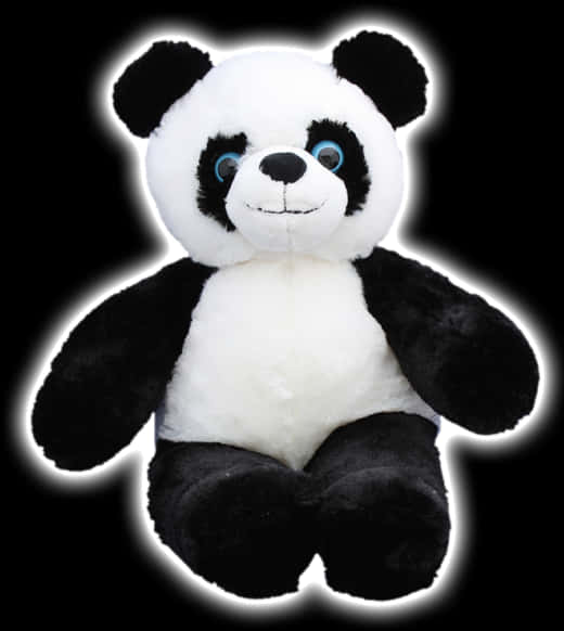 Plush Panda Toy Glow Outline PNG