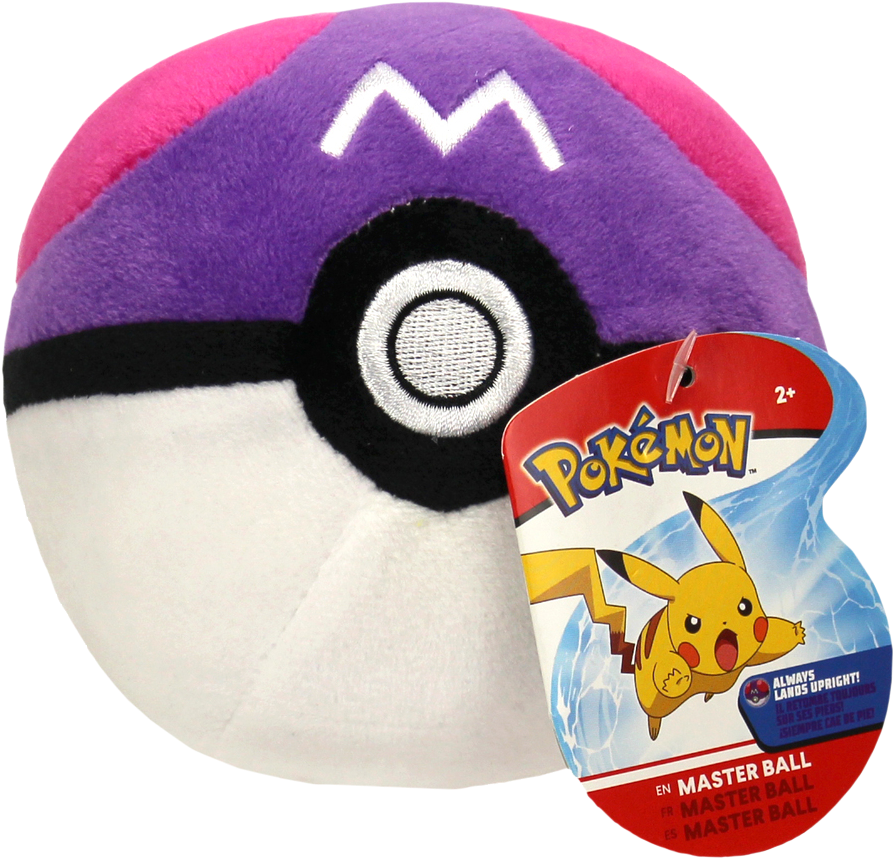 Plush Pokemon Master Ball With Tag PNG