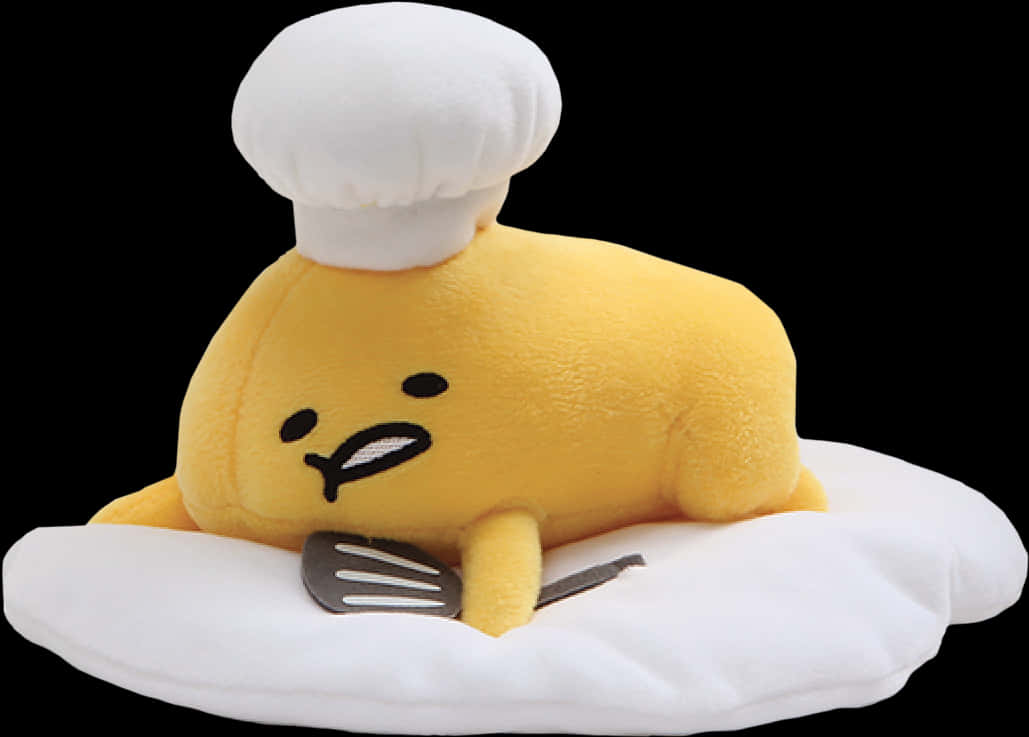 Plush Seal Chef Hat Fork PNG