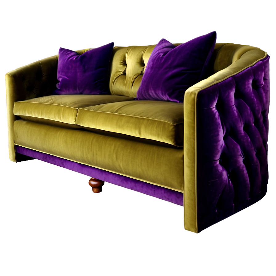 Plush Velvet Sofa Png 06252024 PNG