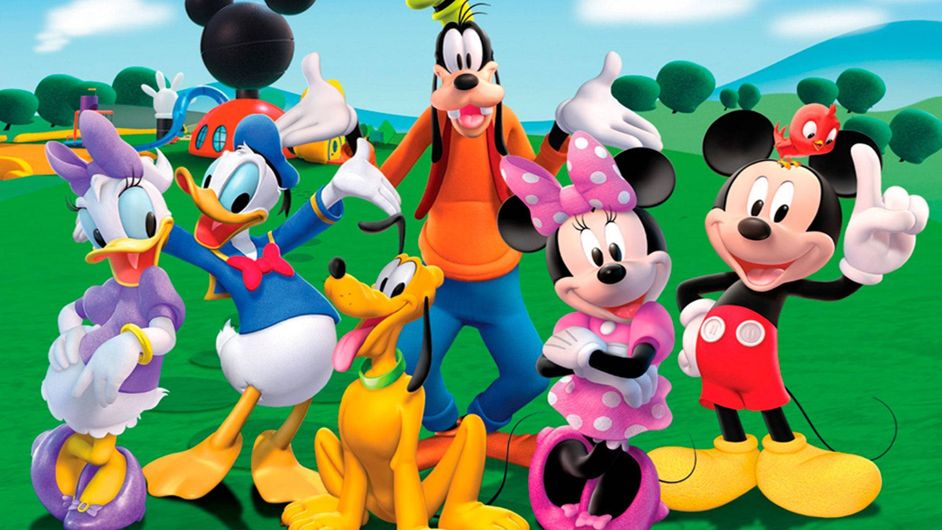 Pluto And Disney Characters Wallpaper