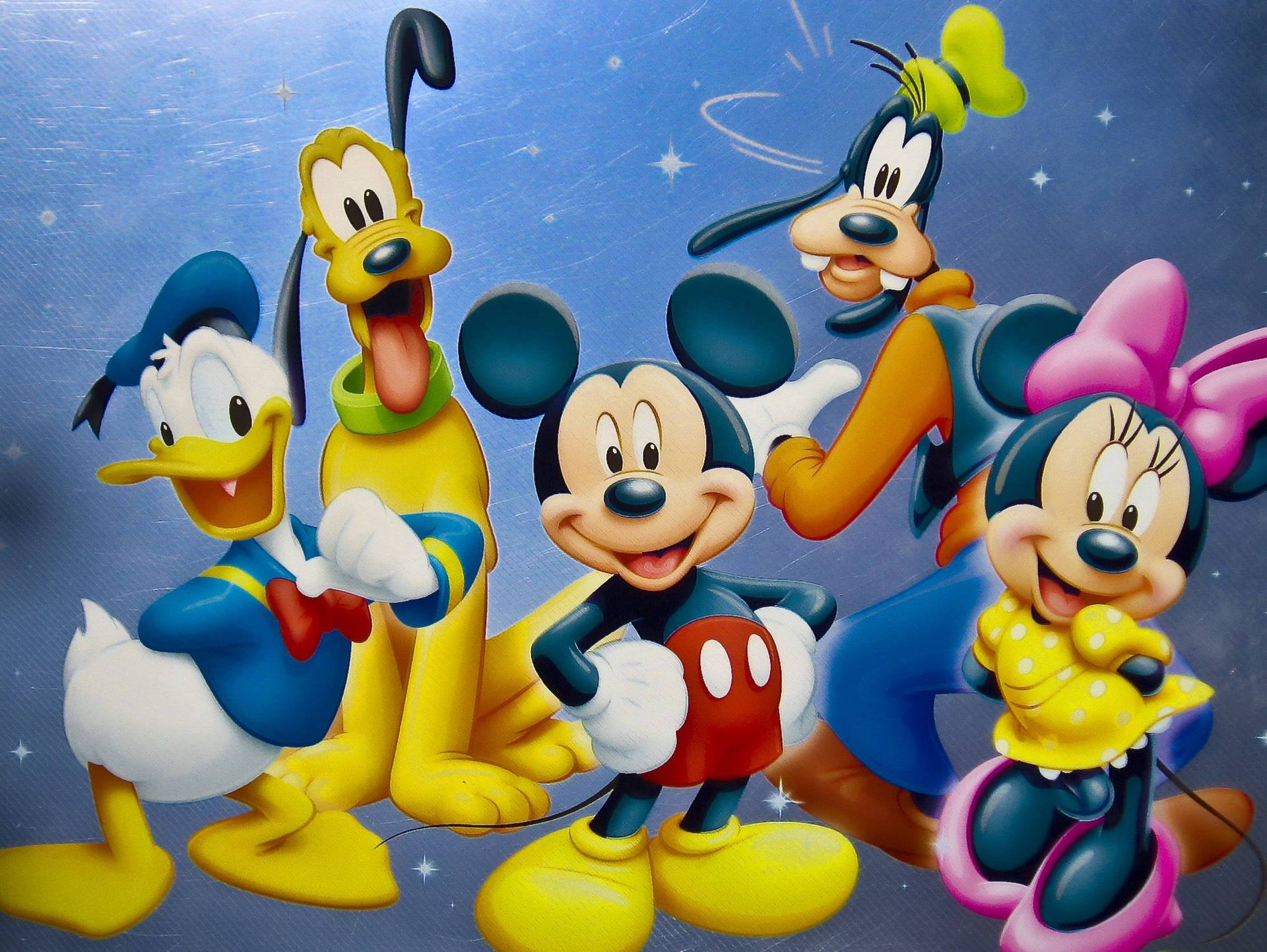 Pluto And Disney Main Characters Wallpaper